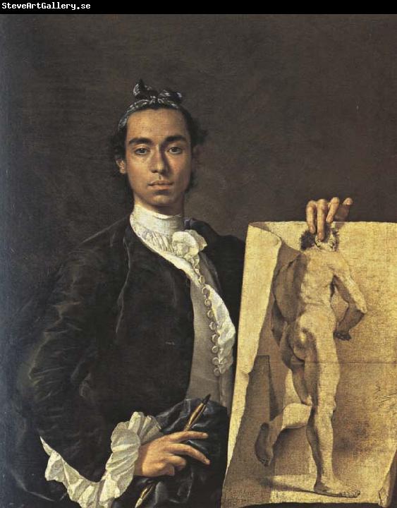 Luis Melendez Self-Portrait with a Drawing of a Male Nude